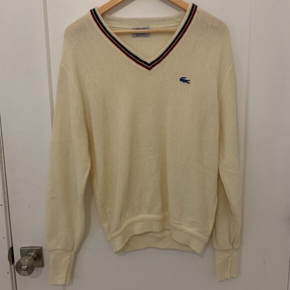 Vintage Lacoste V-Neck Pullover - Size M - Picture 1 of 5